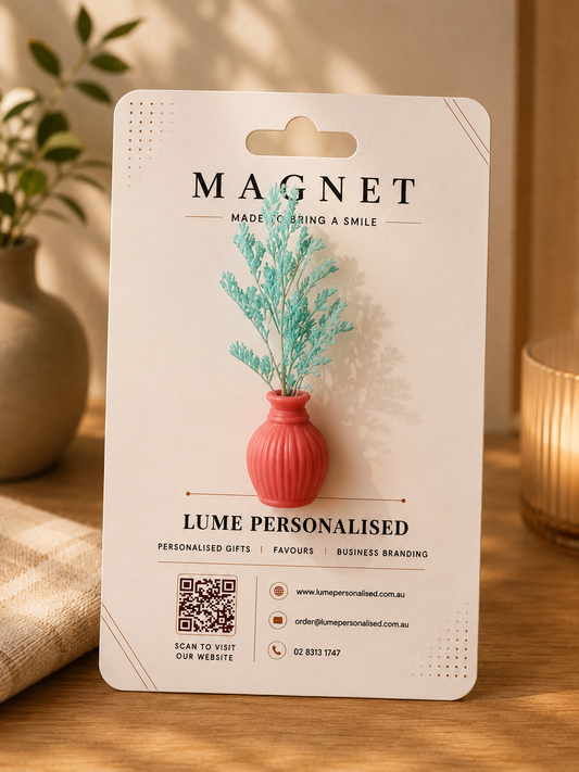 Round Floral Magnet –  Light Blue