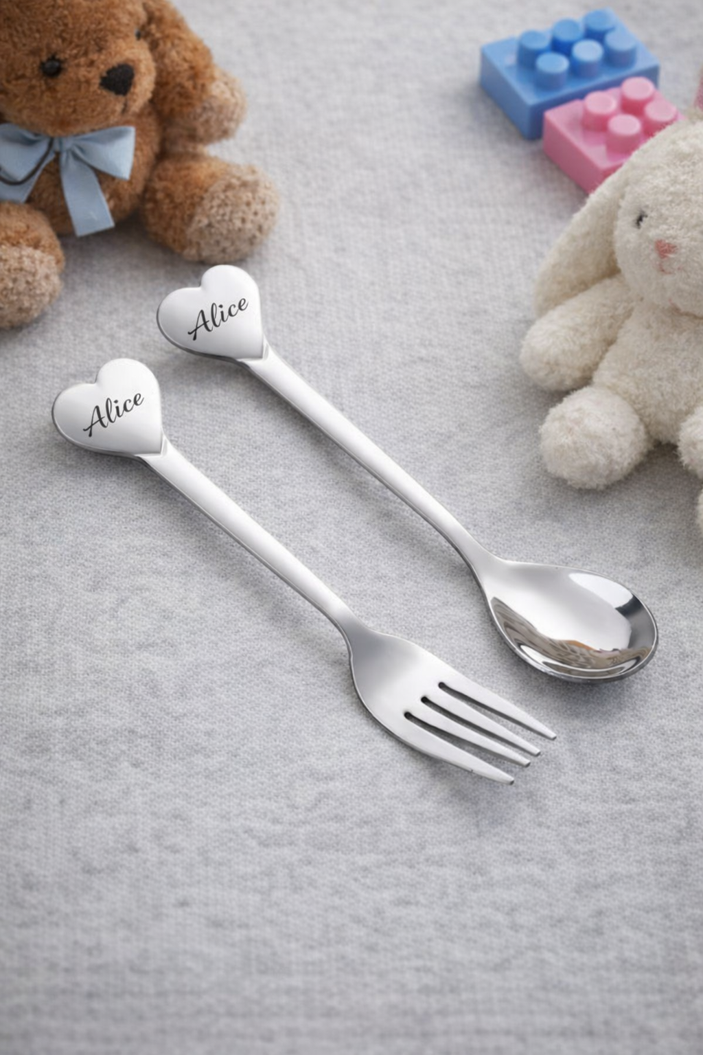 Personalised Heart Spoon & Fork Set