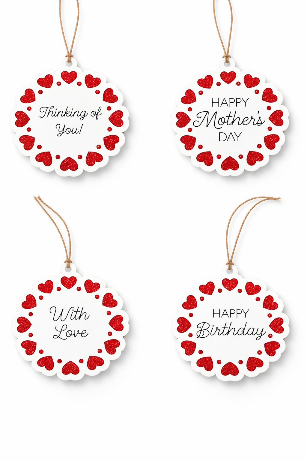 Round Heart Gift Tags