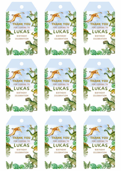 Personalised Birthday Thank You Tags - 12 tags only