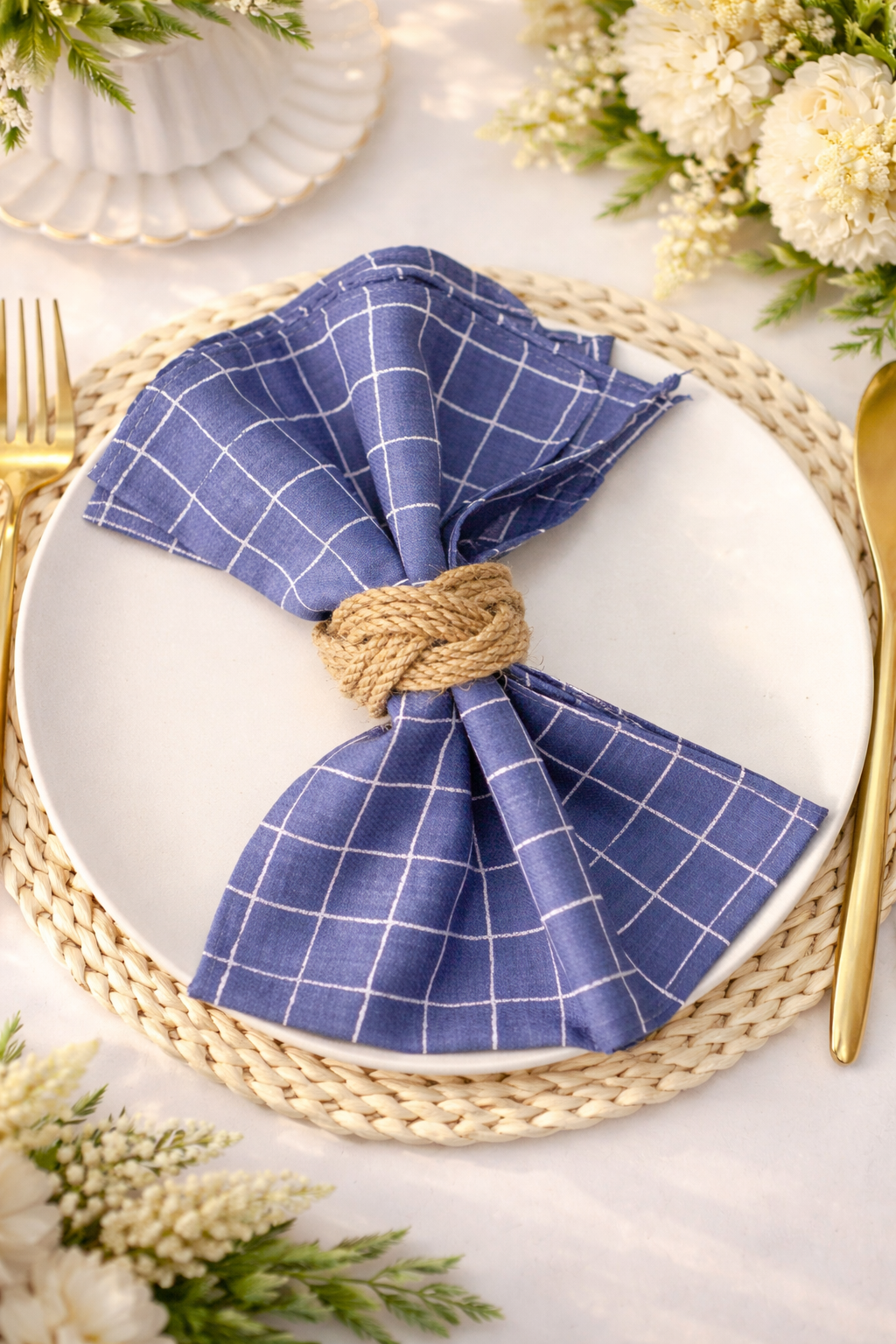 Rustic Woven Jute Napkin Rings – Set of 2