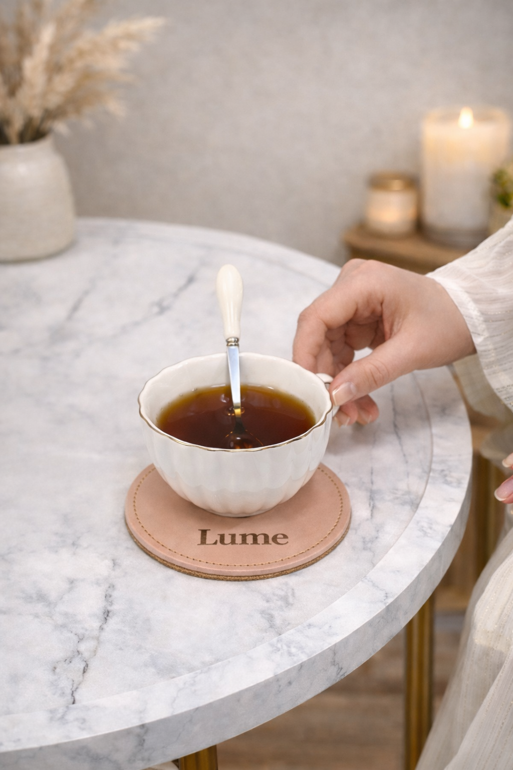 Personalised Round PU Coasters (Set of 6)