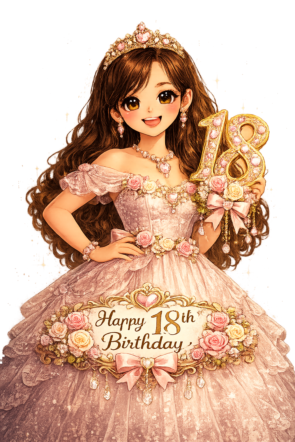 Custom Magnet with Backing Card (Chibi illustration) - Birthday