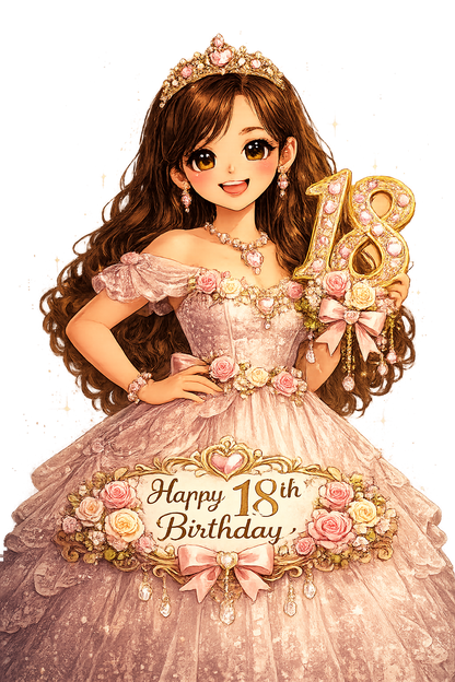Custom Magnet with Backing Card (Chibi illustration) - Birthday