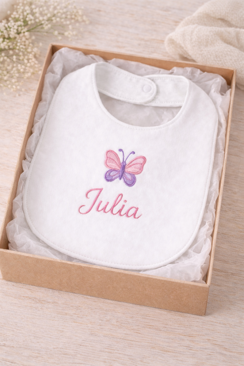 Personalised Embroidered Thick Baby Bib