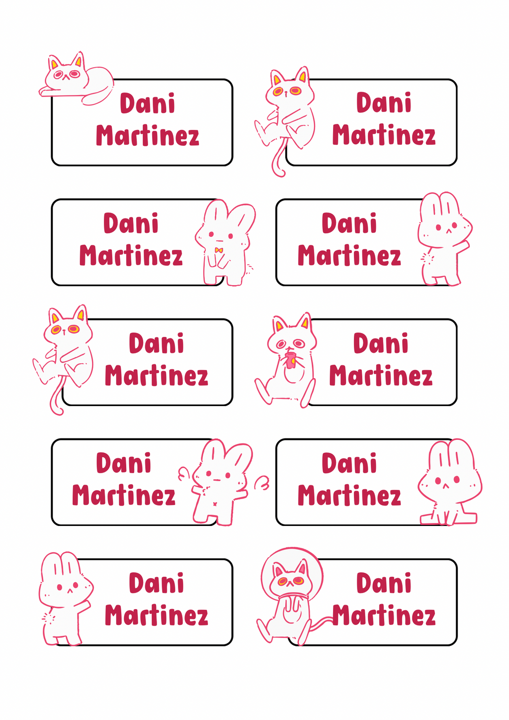 Bunny Theme Sticker - Waterproof A4 Value Sheet