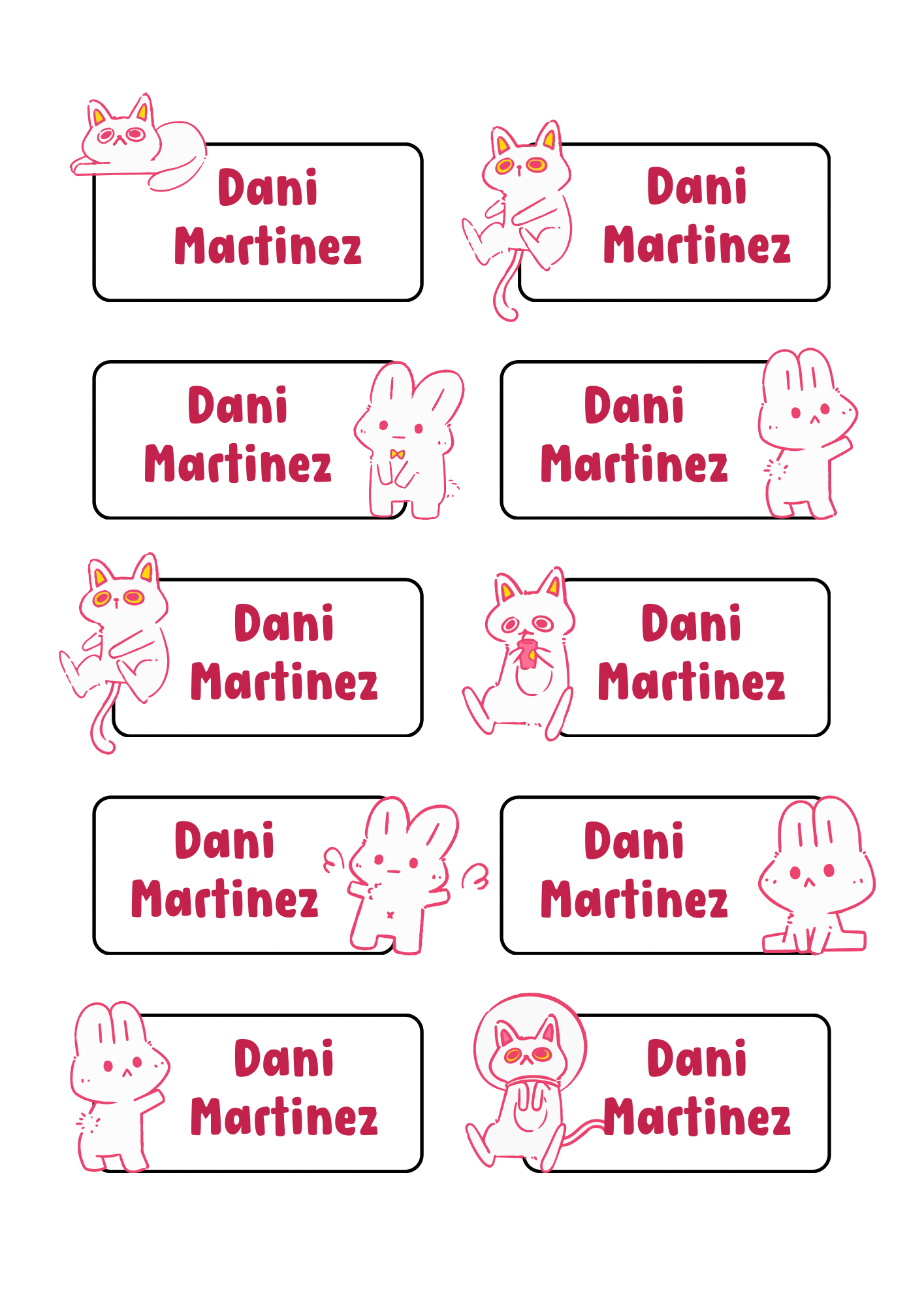 Bunny Theme Sticker - Waterproof A4 Value Sheet