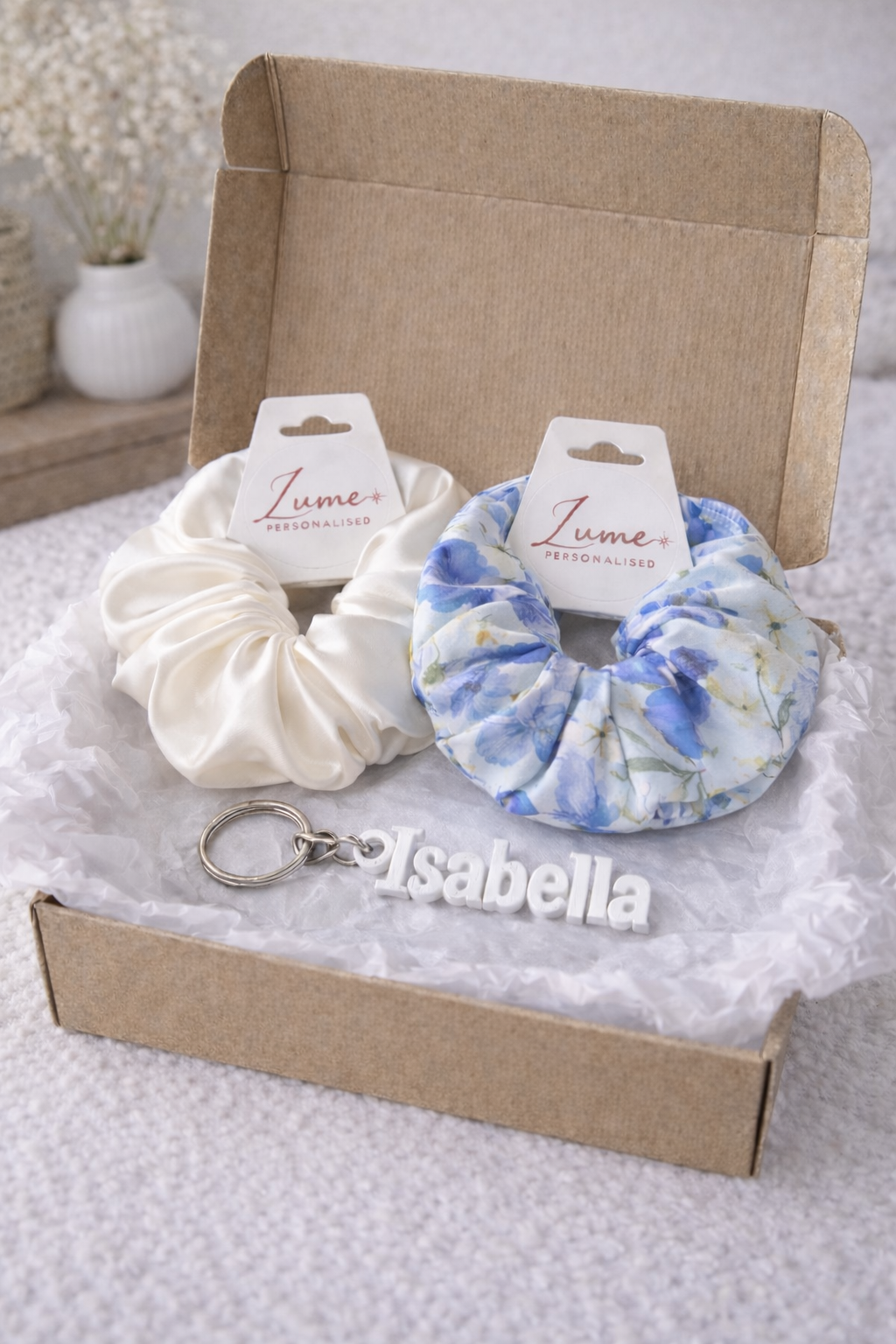 Luxe Duo + Personalised Name Keychain Gift Set