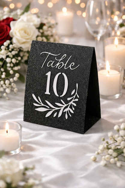 Elegant Glitter Table Numbers
