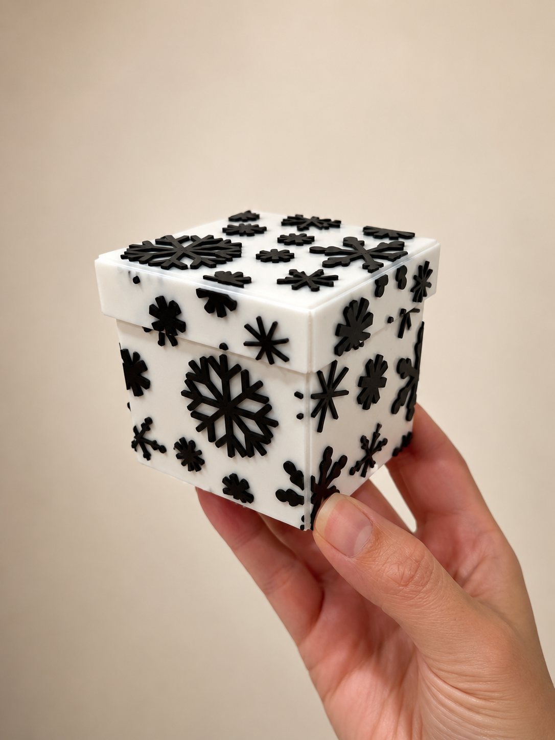 3D Printed Snowflake Gift Box with Jute Rope | Custom Colour Available