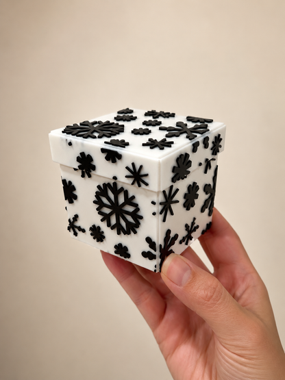 3D Printed Snowflake Gift Box with Jute Rope | Custom Colour Available