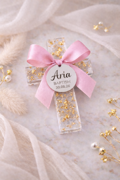 Personalised Acrylic Cross Magnet with Backing Card