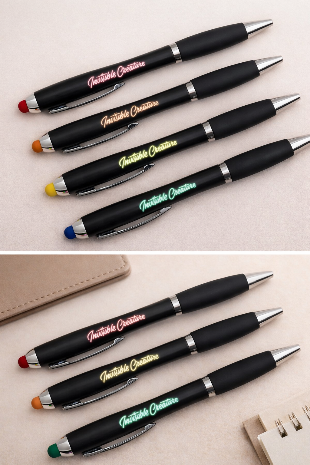 Bulk Personalised LED Stylus Pens (Laser Engraved)