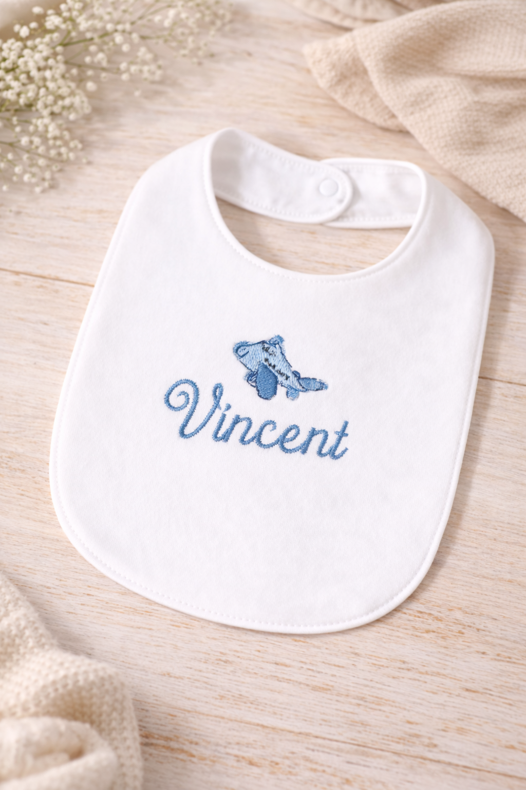 Personalised Embroidered Thick Baby Bib
