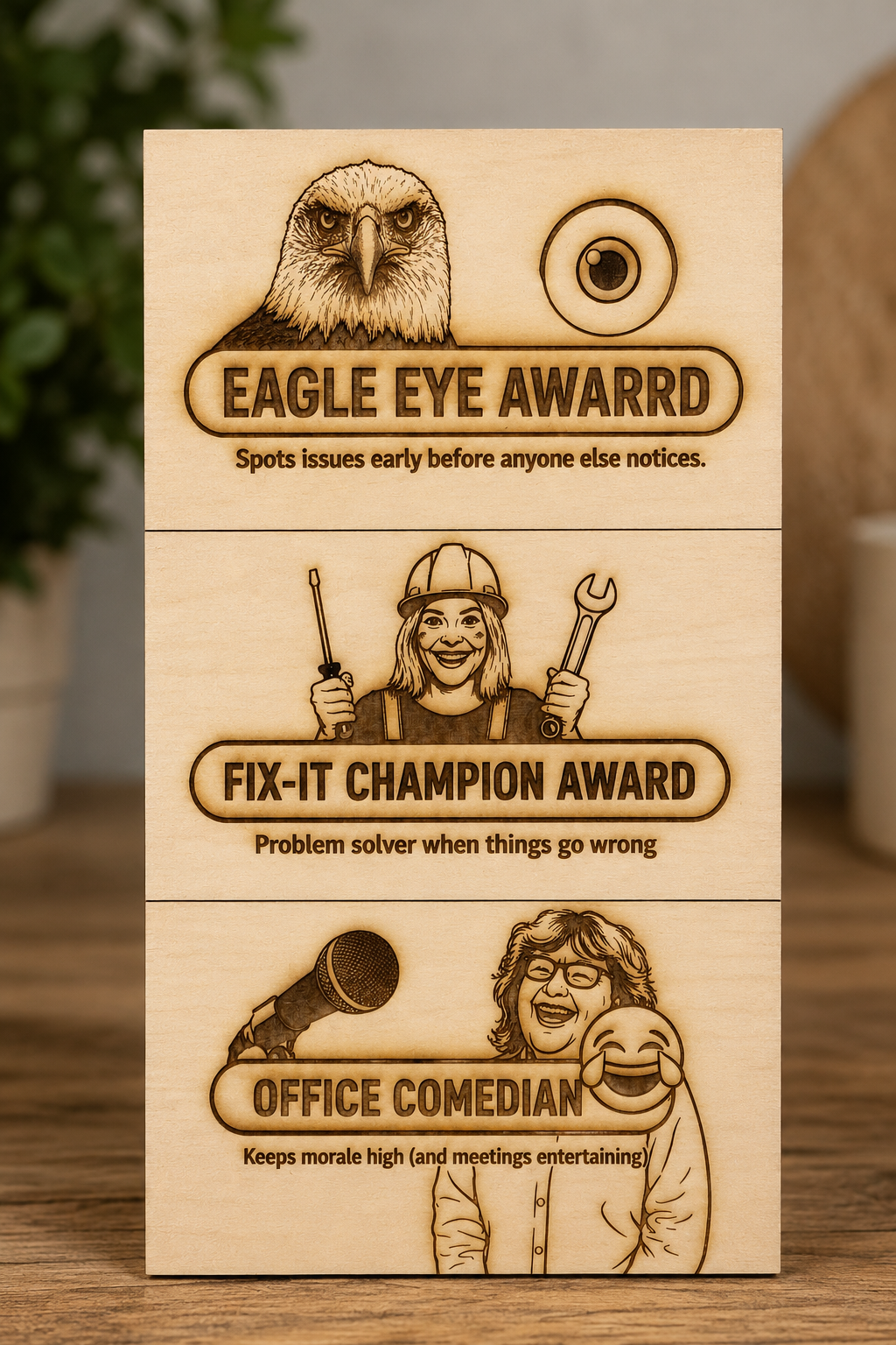 Custom Laser Engraved Wooden Plaque – 14cm x 8cm