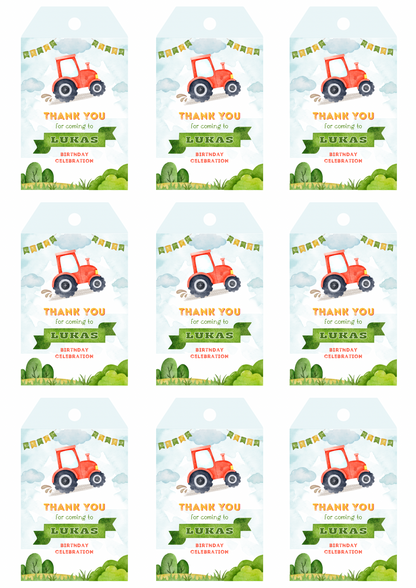 Personalised Birthday Thank You Tags - 12 tags only