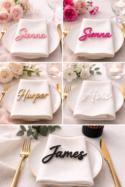 Personalised Acrylic Name Place Card - 6cm height