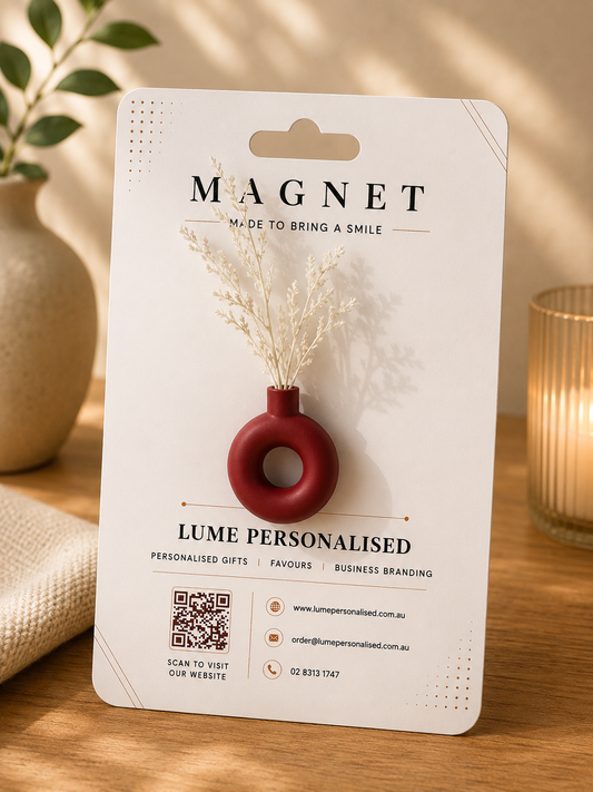 Floral Vase Magnet - White Flowel