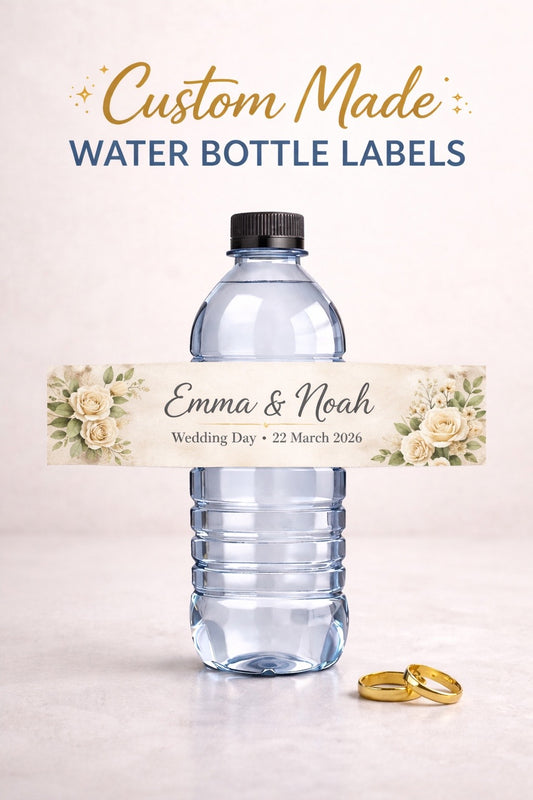Custom Wedding Water Bottle Labels - Starting from 12 labels (Copy)