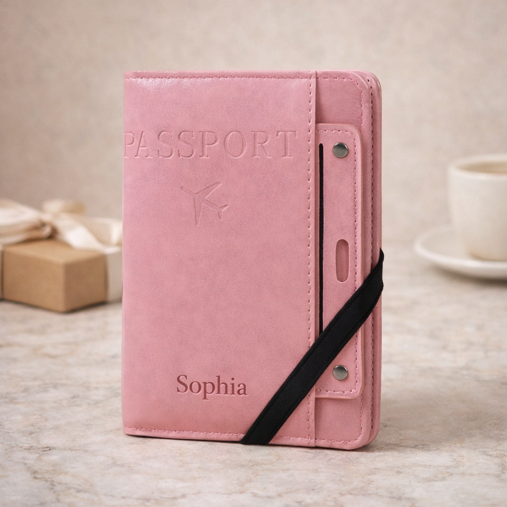 Personalised Passport Holder &amp; Card Case (PU Leather)