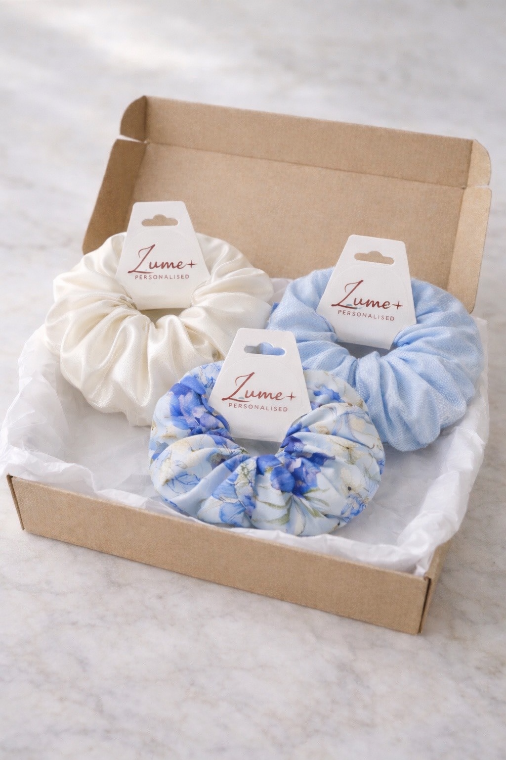Luxe Trio Set – Medium Satin Scrunchies (Set of 3)