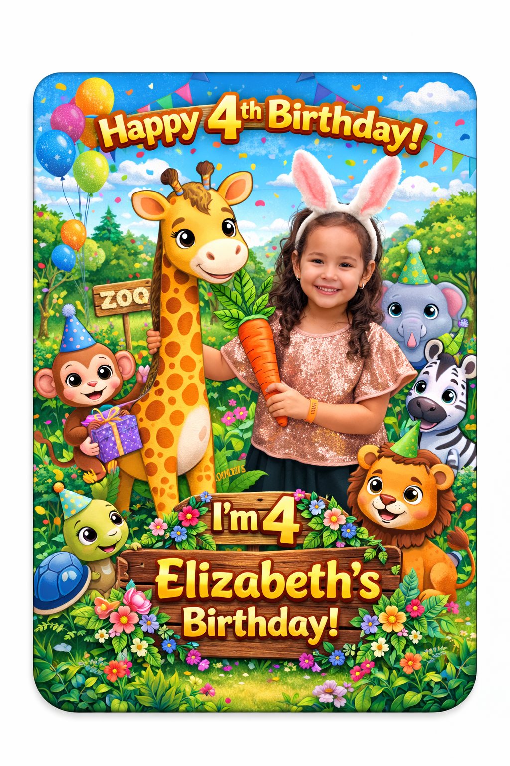 Custom Magnet with Backing Card (Real Photo) - Birthday