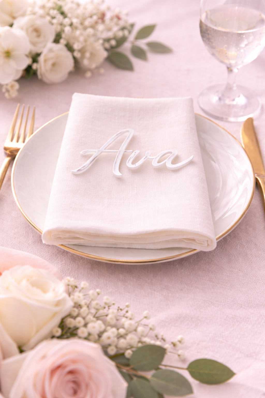 Personalised Acrylic Name Place Card - 6cm height