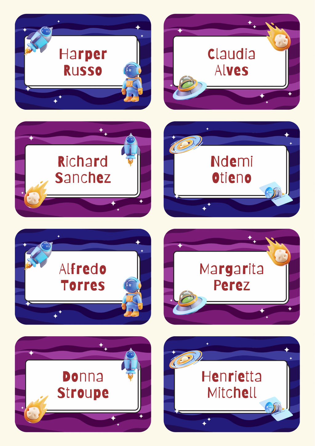 Space / Astronaut Theme Sticker - Waterproof A4 Value Sheet