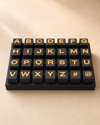 Custom Alphabet Rubber Stamp Set with 3 cm Stamp Holders & Organiser