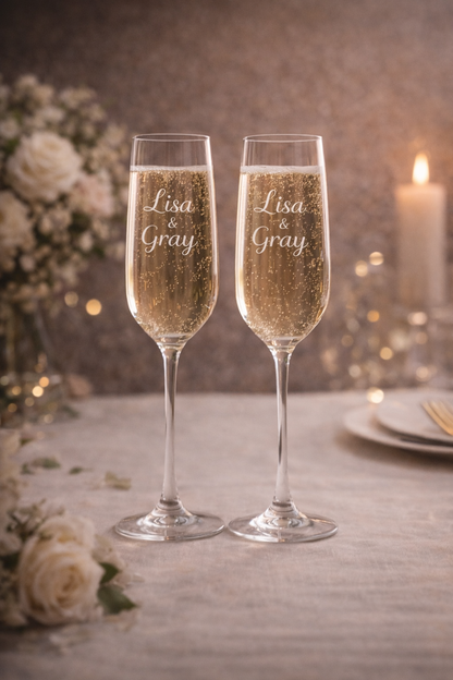 Personalised Laser Engraved Champagne Flute