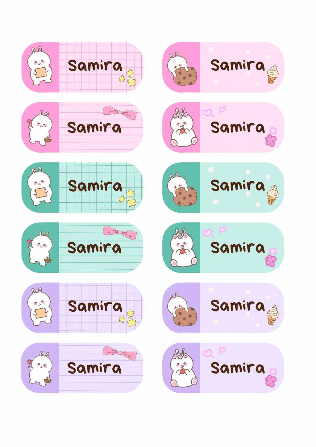 Bunny Theme Sticker - Waterproof A4 Value Sheet