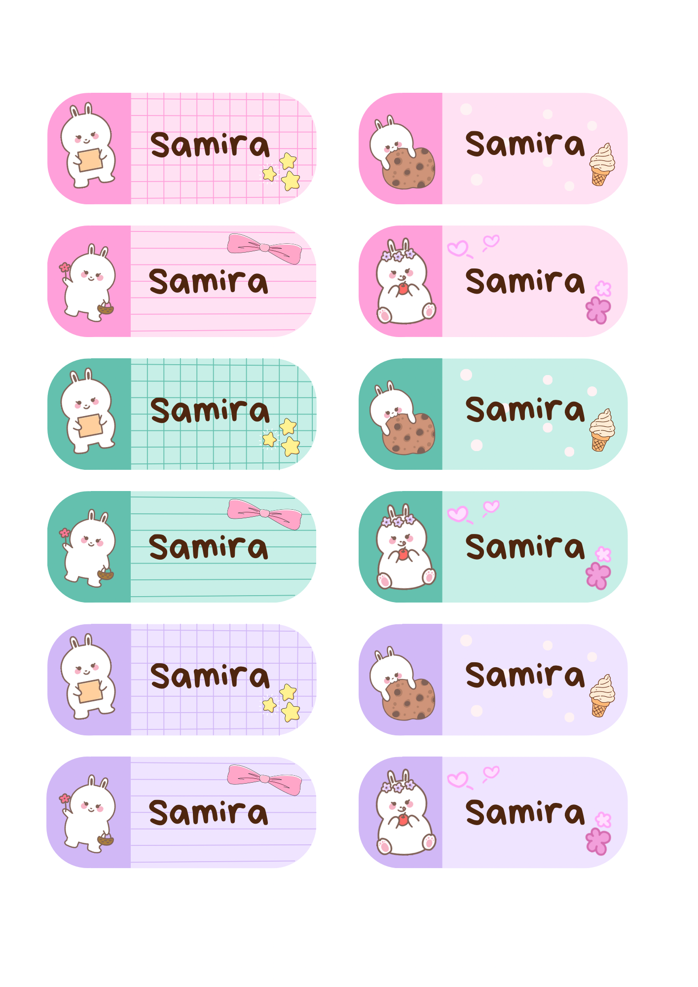 Bunny Theme Sticker - Waterproof A4 Value Sheet