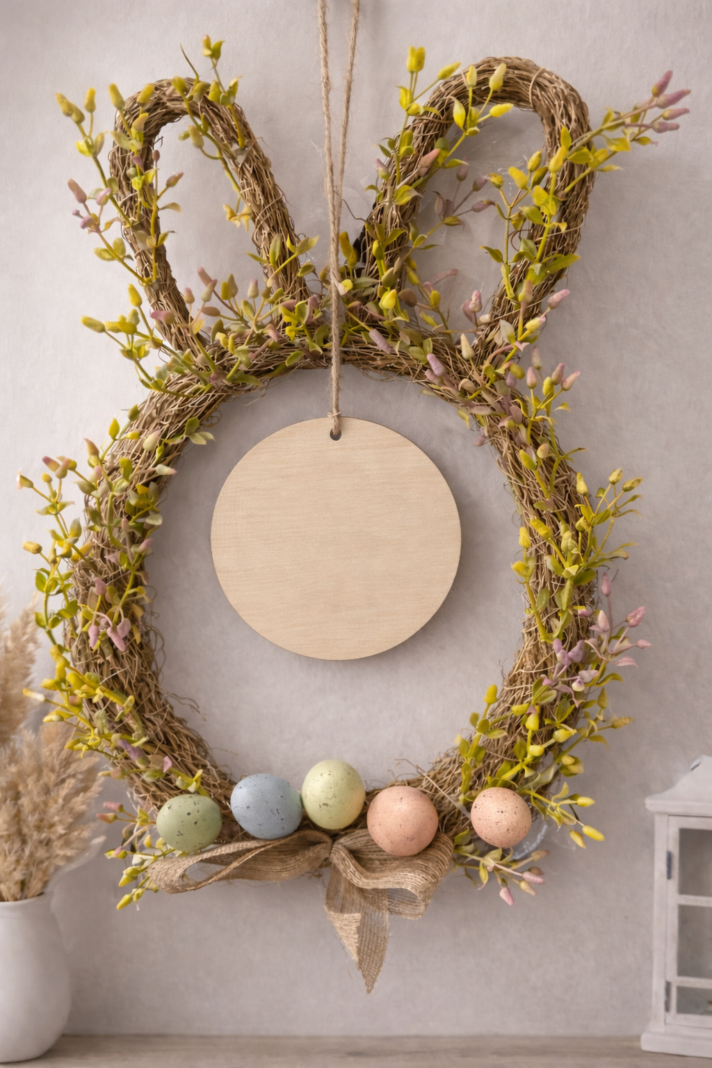 Personalised Bunny Ear Easter Wreath