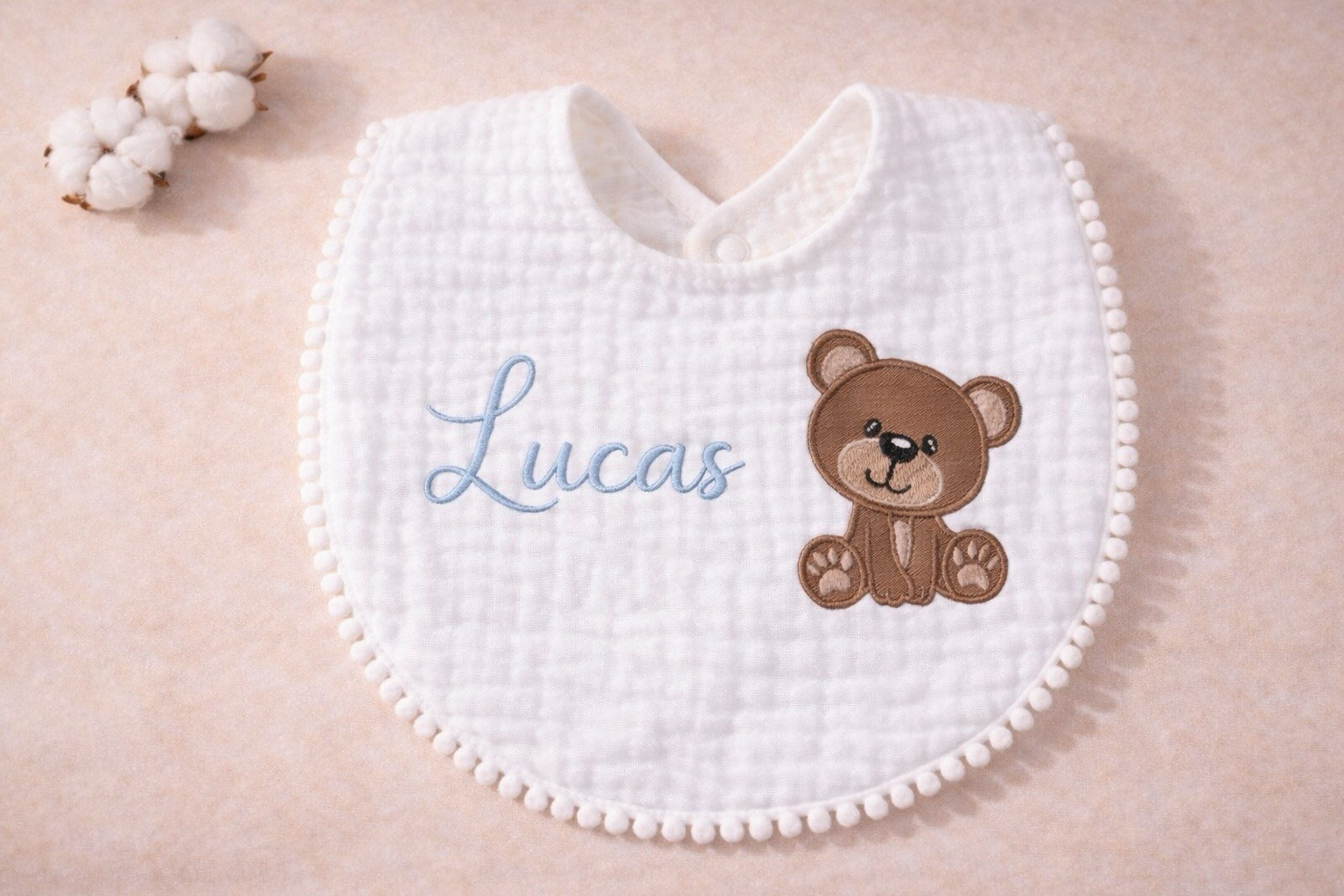 Embroidered Muslin bibs