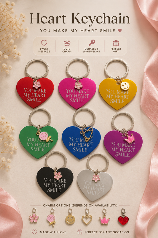 Heart Steel Keychain – You Make My Heart Smile