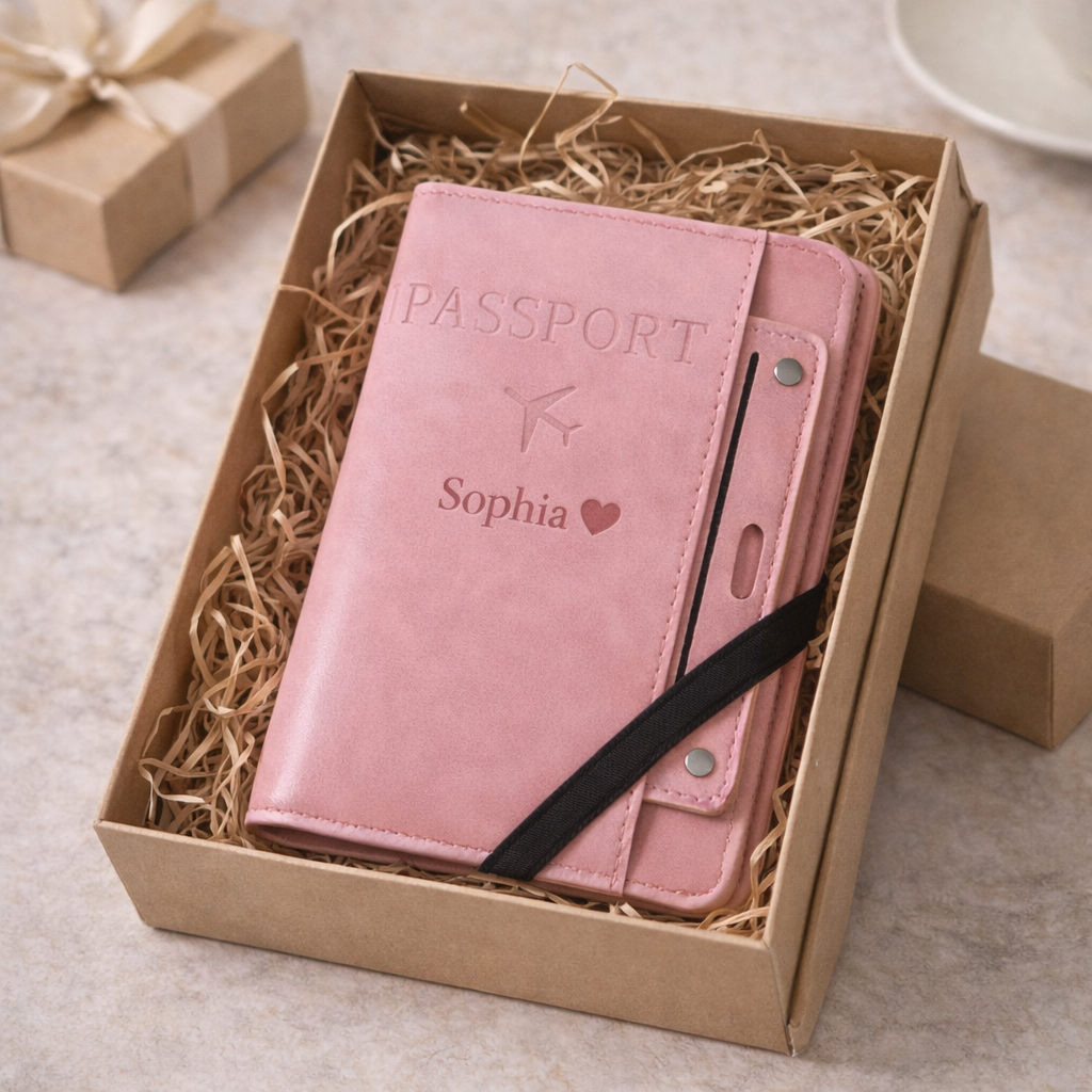 Personalised Passport Holder &amp; Card Case (PU Leather)