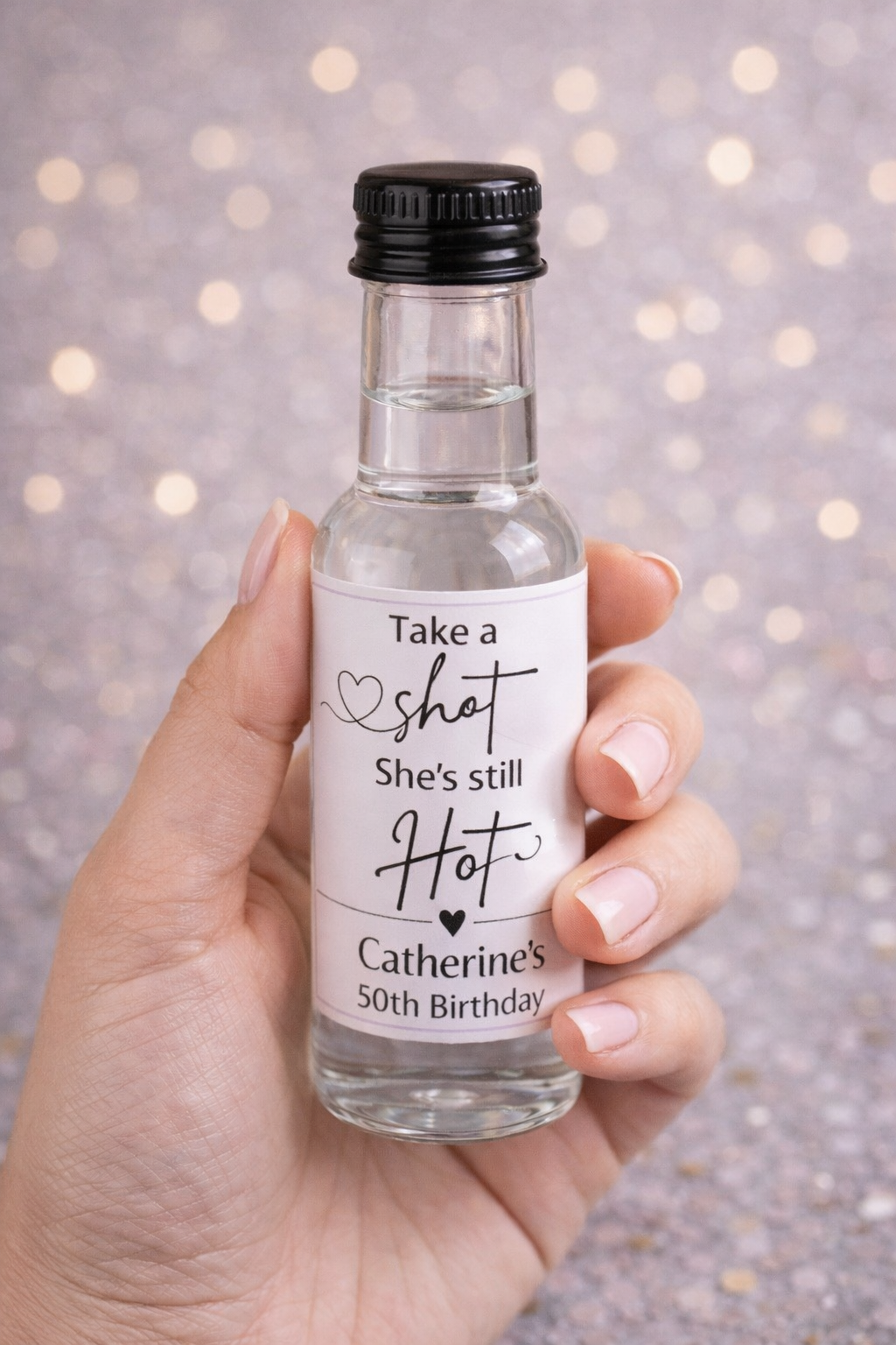 50ml Personalised Plastic Bottle with Sticker