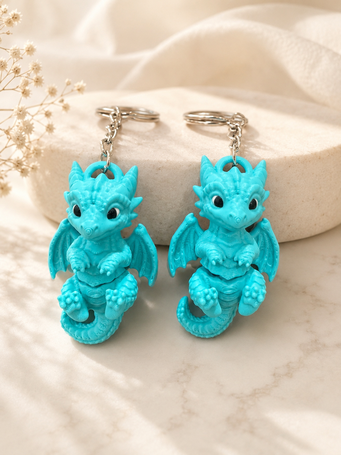 Custom Name & 3D Dragon Keychain