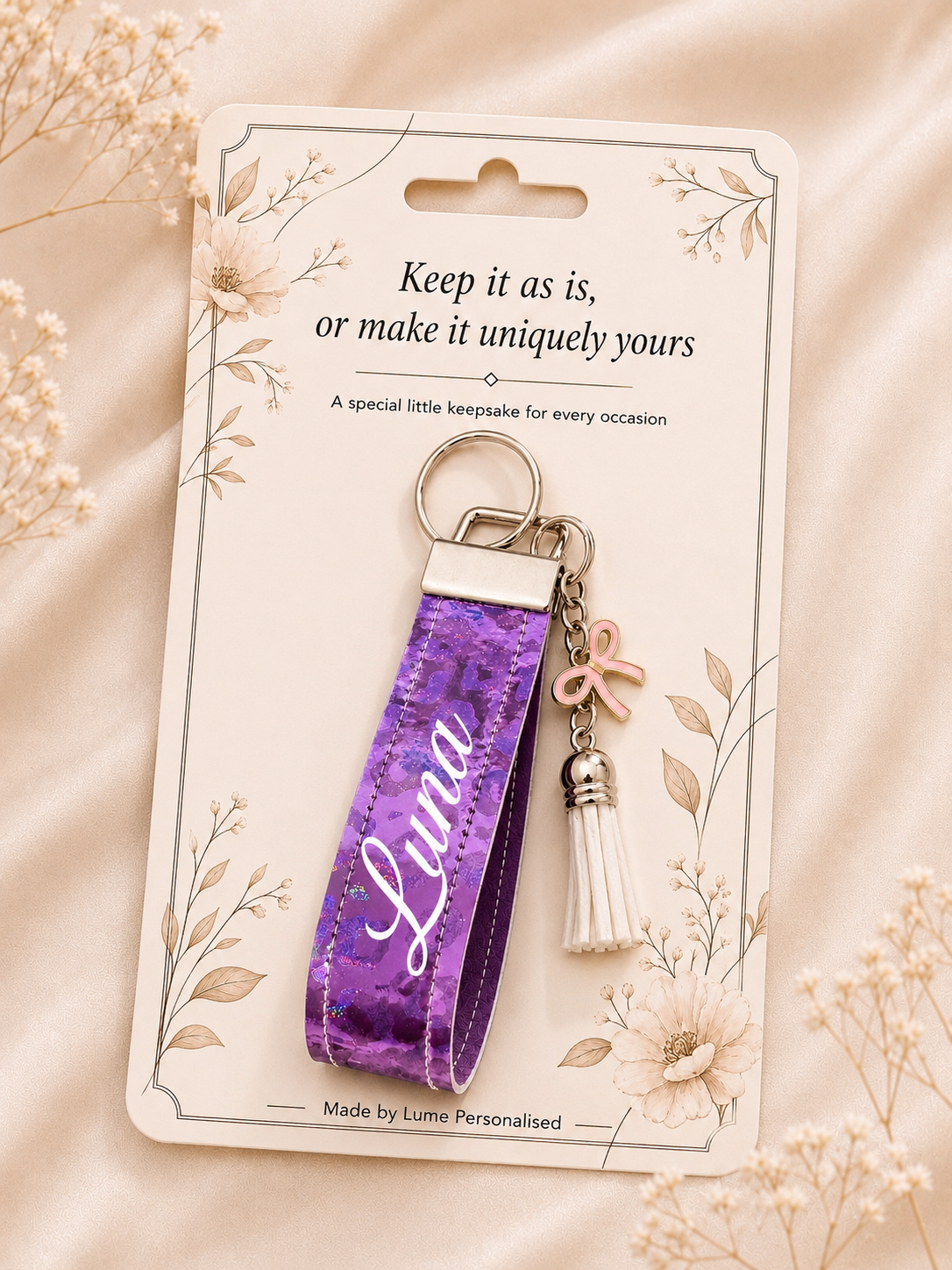 Mini Personalised Wristlet Keychain - Prints