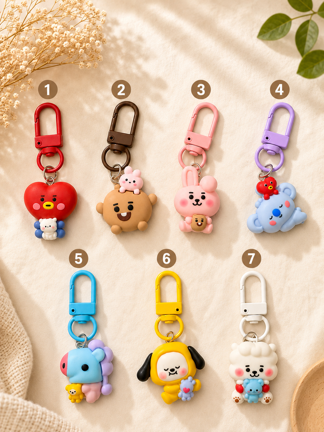 Cute K-Pop Character Keychain – 3D Bag Charm