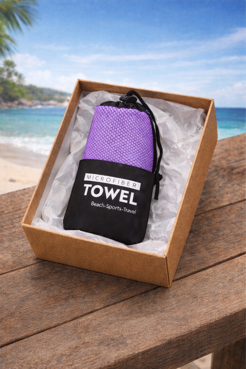 Personalised Microfiber Sports Towel - Purple