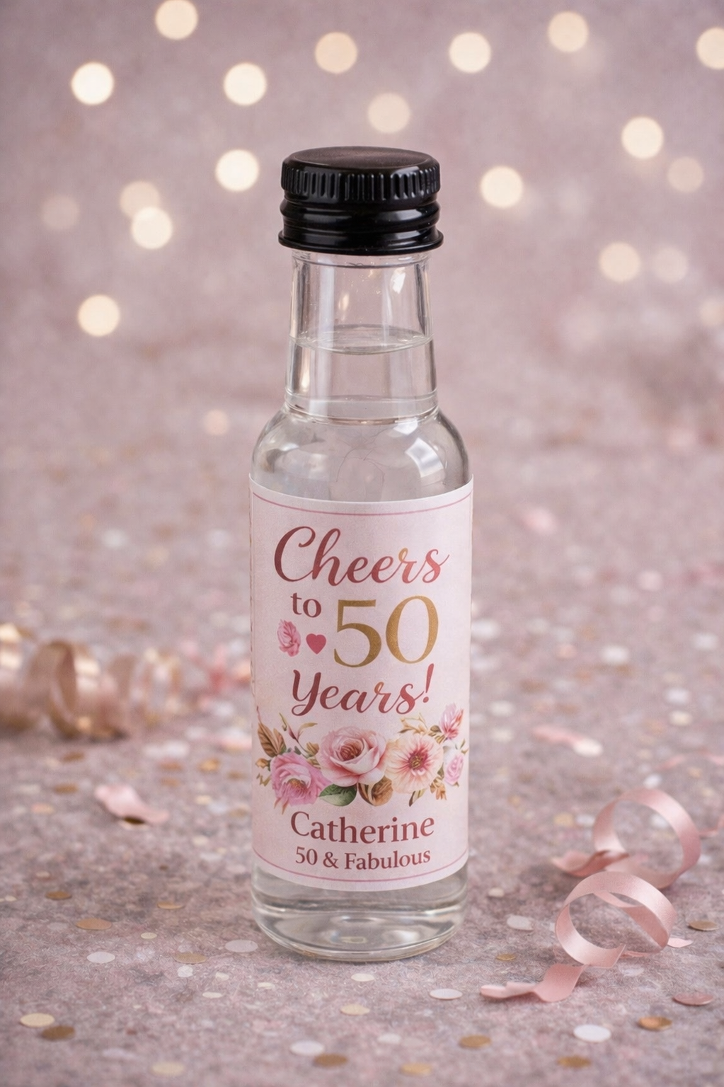 50ml Personalised Plastic Bottle with Sticker