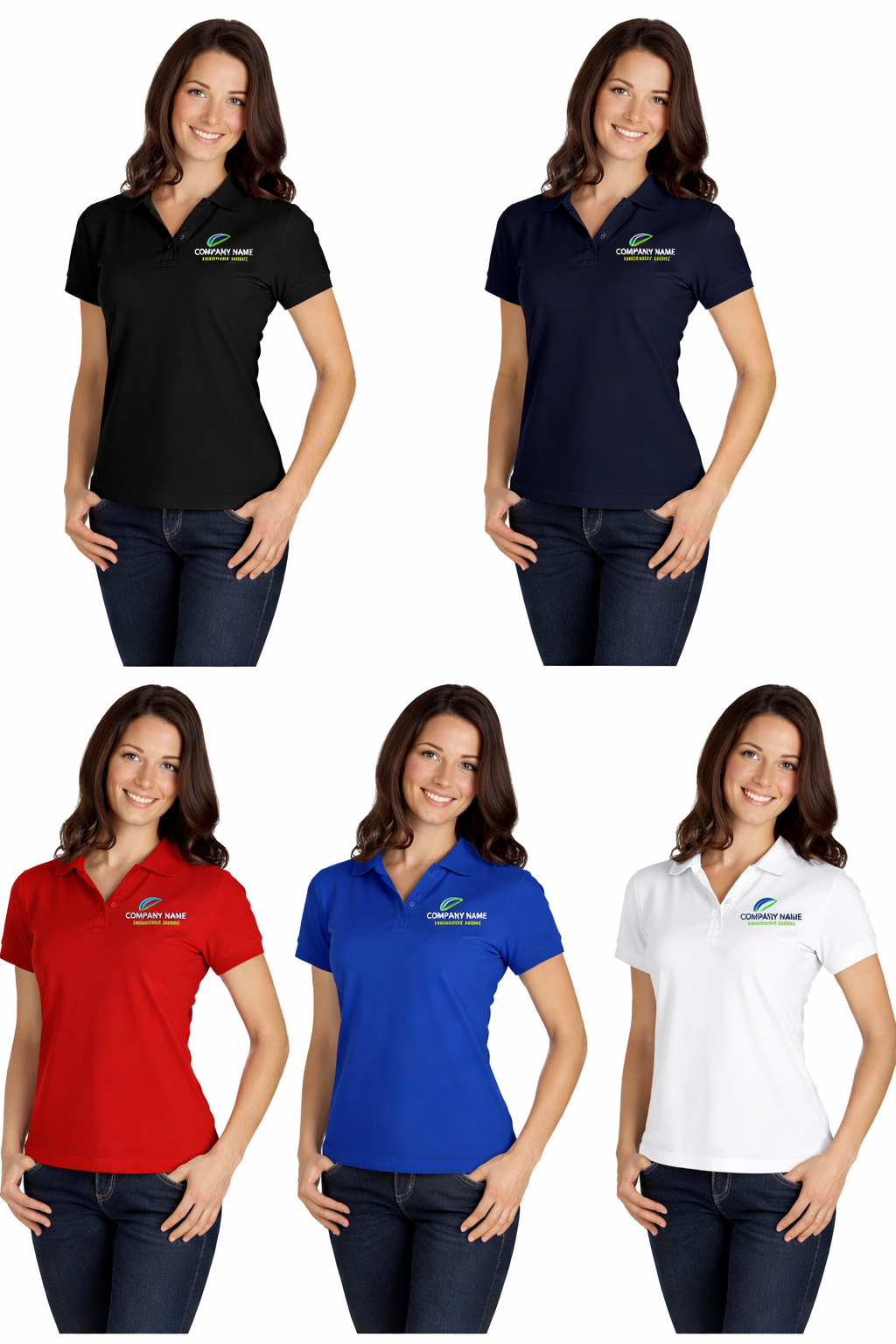 Custom Embroidered Ladies Polo Shirt
