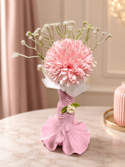 Dress Vase with Floral Arrangement