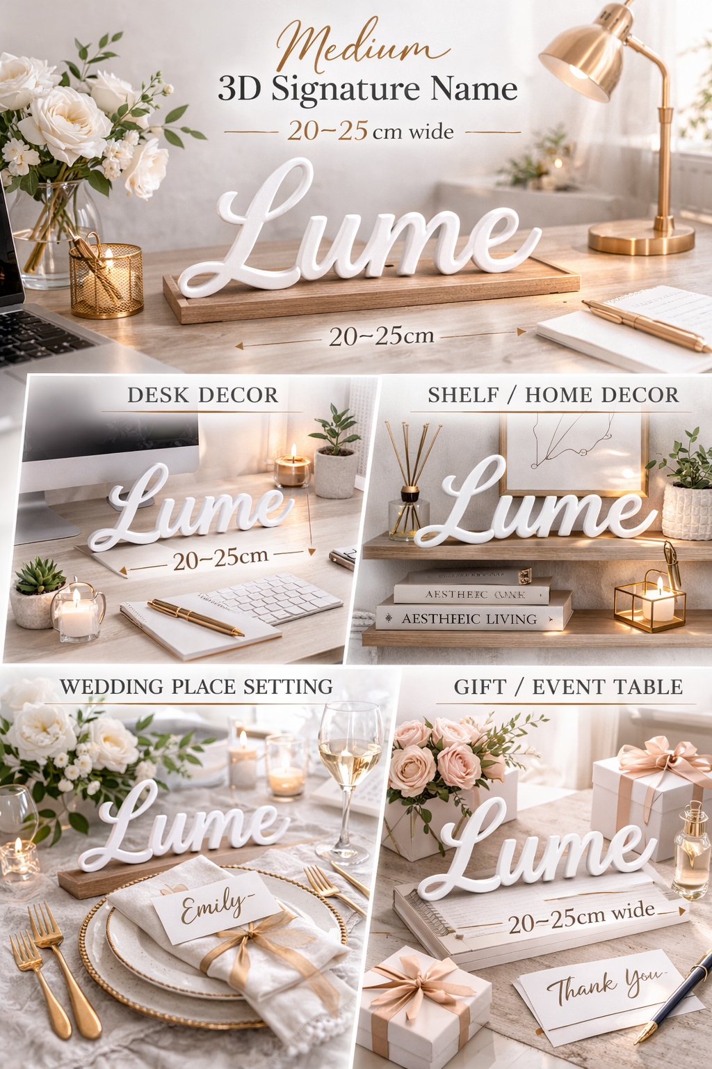 Lume 3D Signature Name – Medium