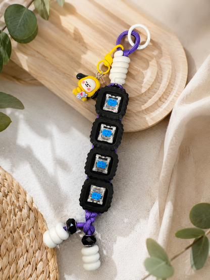 4-Key Clicker Bag Tag & Keychain w/ BT21 Characters