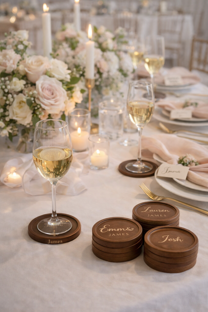 Single Personalised Wooden Coaster