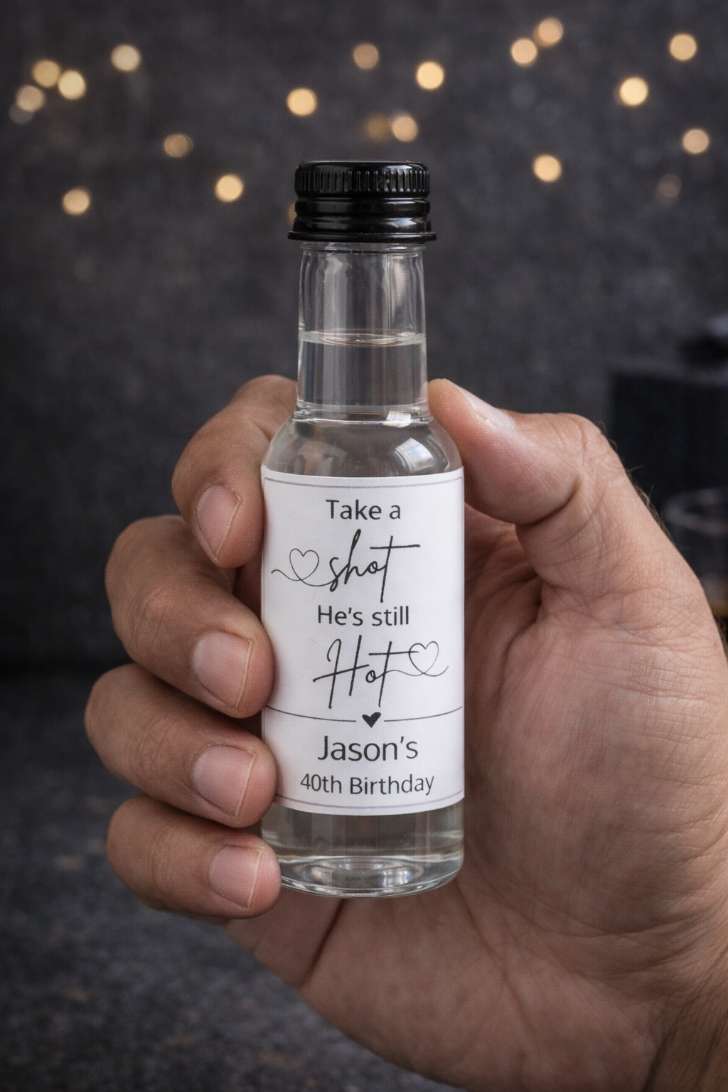 50ml Personalised Plastic Bottle with Sticker