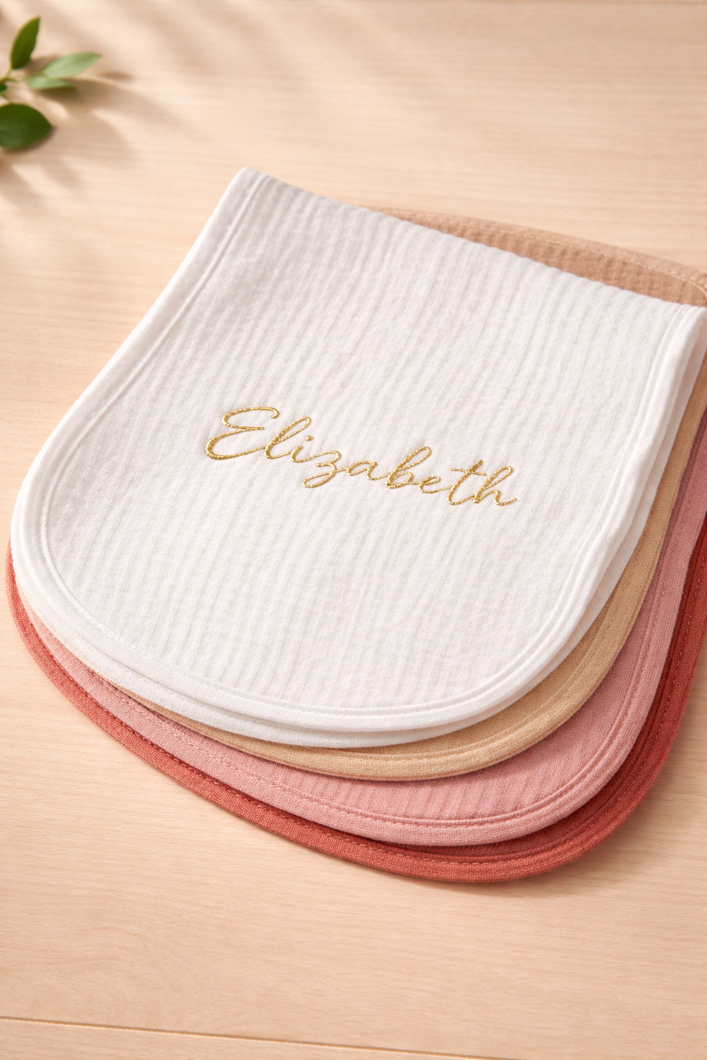 Embroidered Muslin Burp Clothes