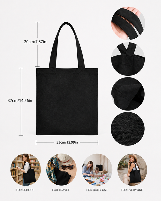 Black Canvas Tote Bag – Blank